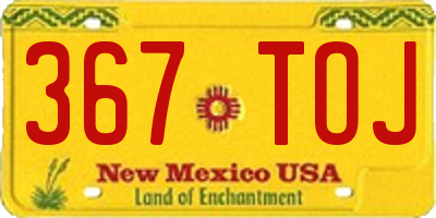 NM license plate 367TOJ