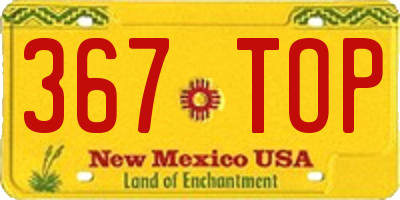NM license plate 367TOP