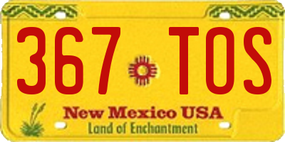NM license plate 367TOS