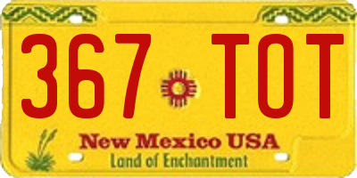 NM license plate 367TOT
