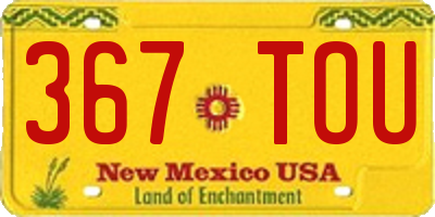 NM license plate 367TOU