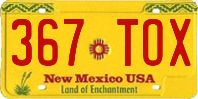 NM license plate 367TOX