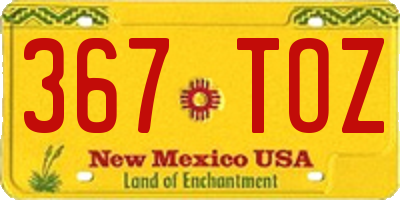 NM license plate 367TOZ