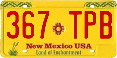 NM license plate 367TPB