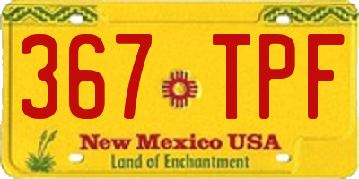 NM license plate 367TPF