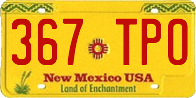 NM license plate 367TPO