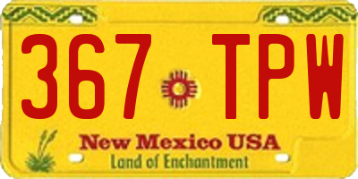 NM license plate 367TPW