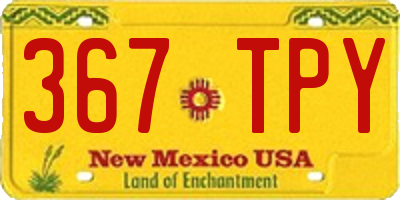 NM license plate 367TPY