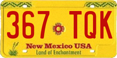 NM license plate 367TQK