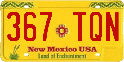 NM license plate 367TQN