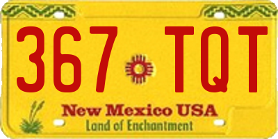 NM license plate 367TQT