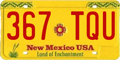 NM license plate 367TQU