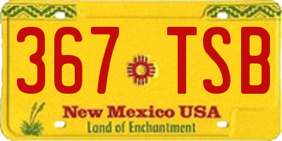 NM license plate 367TSB