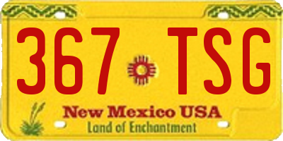 NM license plate 367TSG