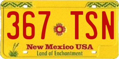 NM license plate 367TSN