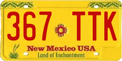 NM license plate 367TTK