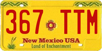 NM license plate 367TTM