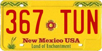 NM license plate 367TUN