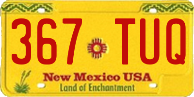 NM license plate 367TUQ