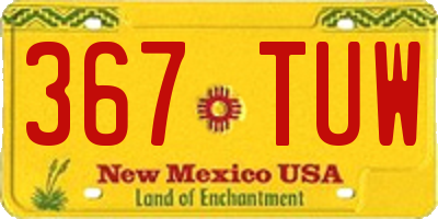 NM license plate 367TUW