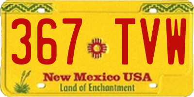 NM license plate 367TVW