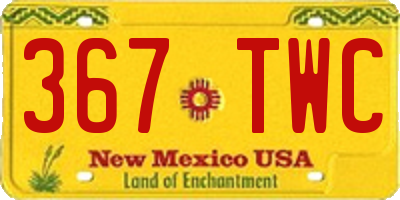 NM license plate 367TWC