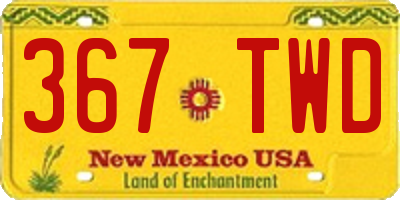 NM license plate 367TWD