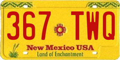 NM license plate 367TWQ