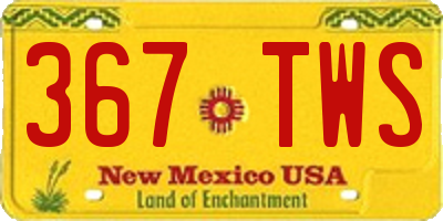 NM license plate 367TWS