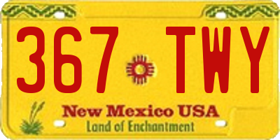 NM license plate 367TWY