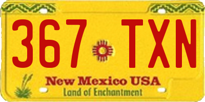 NM license plate 367TXN