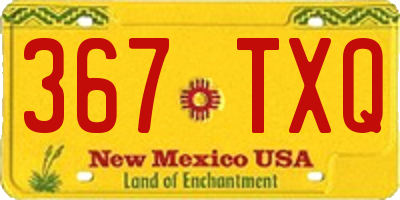 NM license plate 367TXQ