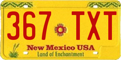 NM license plate 367TXT