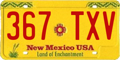 NM license plate 367TXV