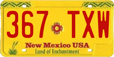 NM license plate 367TXW