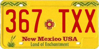NM license plate 367TXX