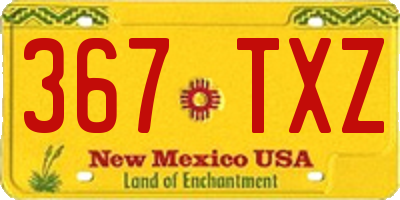 NM license plate 367TXZ