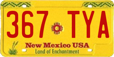 NM license plate 367TYA