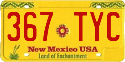NM license plate 367TYC