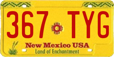 NM license plate 367TYG