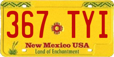 NM license plate 367TYI