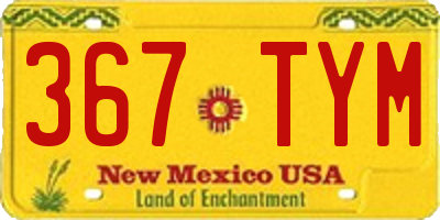 NM license plate 367TYM