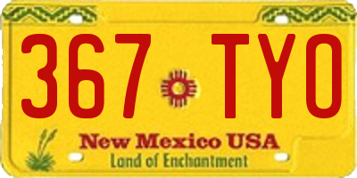 NM license plate 367TYO