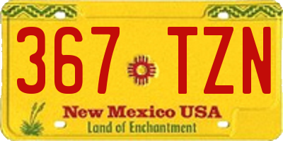 NM license plate 367TZN
