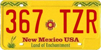 NM license plate 367TZR