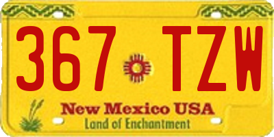 NM license plate 367TZW