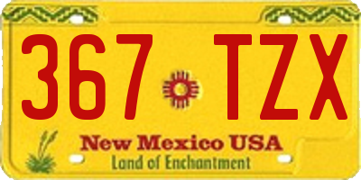 NM license plate 367TZX