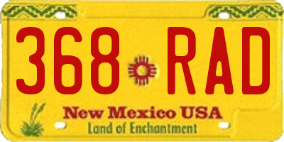 NM license plate 368RAD