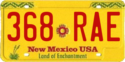 NM license plate 368RAE