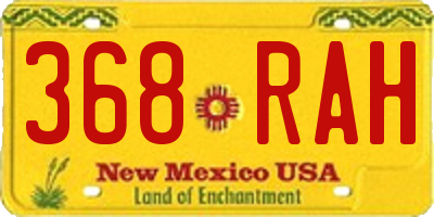 NM license plate 368RAH